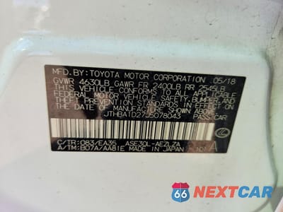 Zdjęcie 13 z 14 samochodu: 2018 LEXUS IS VIN:JTHBA1D27J5078043 - miniatura