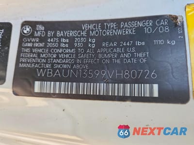 Zdjęcie 12 z 13 samochodu: 2009 BMW 128 I VIN:WBAUN13599VH80726 - miniatura