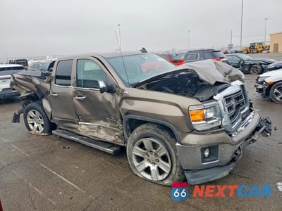 Czwarte zdjęcie samochodu z boku: 2015 GMC SIERRA K1500 SLT VIN:1GTV2VEC0FZ400323 - miniatura