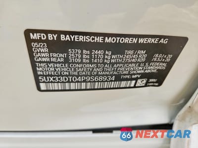 Zdjęcie 14 z 15 samochodu: 2023 BMW X4 XDRIVE30I VIN:5UX33DT04P9S68934 - miniatura