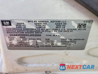 Zdjęcie 13 z 13 samochodu: 2012 BUICK ENCLAVE VIN:5GAKVCEDXCJ253589 - miniatura