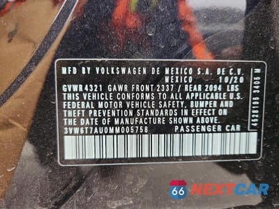 Zdjęcie 12 z 12 samochodu: 2021 VOLKSWAGEN GTI S VIN:3VW6T7AU0MM005758 - miniatura