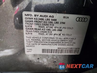 Zdjęcie 13 z 13 samochodu: 2024 AUDI Q5 PREMIUM 45 VIN:WA1GAAFYXR2110676 - miniatura