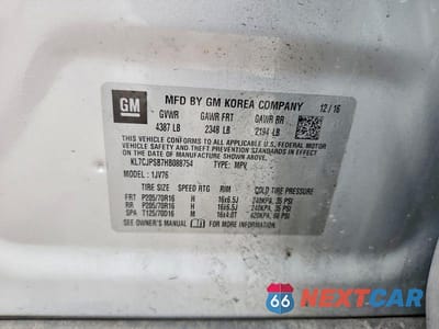 Zdjęcie 13 z 13 samochodu: 2017 CHEVROLET TRAX 1LT VIN:KL7CJPSB7HB088754 - miniatura