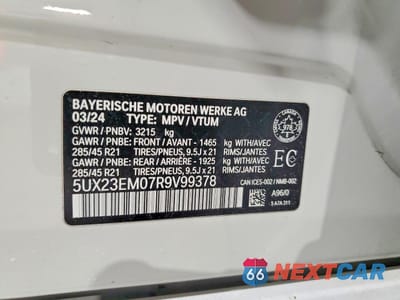 Zdjęcie 12 z 12 samochodu: 2024 BMW X7 XDRIVE40I VIN:5UX23EM07R9V99378 - miniatura