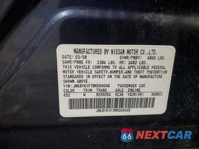 Zdjęcie 12 z 12 samochodu: 2008 INFINITY G35 VIN:JNKBV61F78M269048 - miniatura