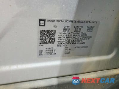 Zdjęcie 12 z 12 samochodu: 2021 GMC TERRAIN SLT VIN:3GKALVEVXML316385 - miniatura