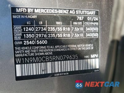 Zdjęcie 13 z 13 samochodu: 2024 MERCEDES-BENZ EQB 250+ VIN:W1N9M0CB5RN079635 - miniatura