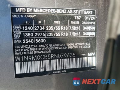 Zdjęcie 13 z 14 samochodu: 2024 MERCEDES-BENZ EQB 250+ VIN:W1N9M0CB5RN079635 - miniatura