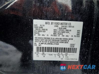 Zdjęcie 13 z 13 samochodu: 2019 LINCOLN NAUTILUS RESERVE VIN:2LMPJ8L95KBL31520 - miniatura