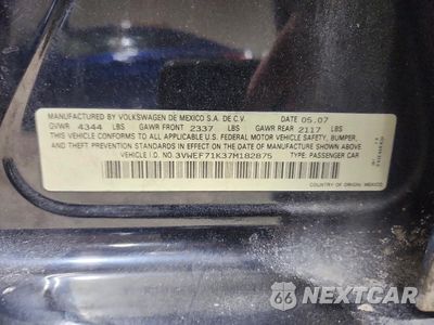 Zdjęcie 12 z 13 samochodu: 2007 VOLKSWAGEN JETTA WOLFSBURG VIN:3VWEF71K37M182875 - miniatura