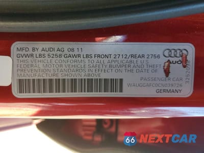 Zdjęcie 13 z 13 samochodu: 2012 AUDI A6 PREMIUM PLUS VIN:WAUGGAFC0CN039726 - miniatura