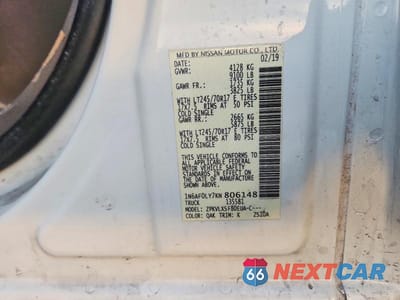 Zdjęcie 13 z 13 samochodu: 2019 NISSAN NV 2500 UTILITY / SERVICE VAN VIN:1N6AF0LY7KN806148 - miniatura