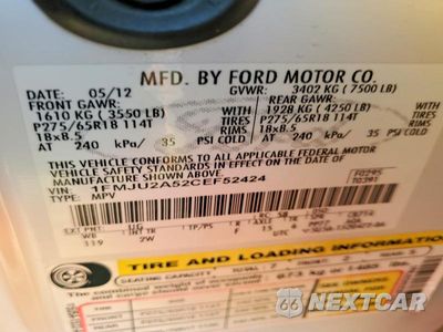 Zdjęcie 13 z 13 samochodu: 2012 FORD EXPEDITION LIMITED VIN:1FMJU2A52CEF52424 - miniatura