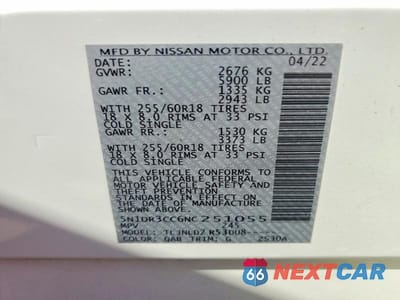 Zdjęcie 14 z 14 samochodu: 2022 NISSAN PATHFINDER SL VIN:5N1DR3CC6NC251055 - miniatura