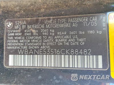 Zdjęcie 12 z 12 samochodu: 2006 BMW 525 I VIN:WBANE53516CK88482 - miniatura
