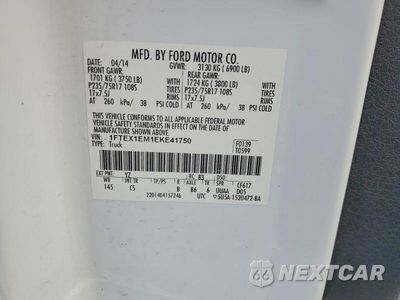 Zdjęcie 13 z 13 samochodu: 2014 FORD F150 SUPER CAB VIN:1FTEX1EM1EKE41750 - miniatura