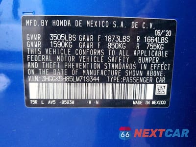 Zdjęcie 14 z 14 samochodu: 2020 HONDA FIT EX VIN:3HGGK5H85LM719344 - miniatura