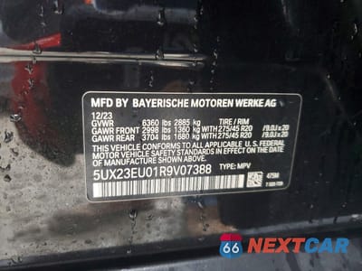 Zdjęcie 13 z 13 samochodu: 2024 BMW X5 XDRIVE40I VIN:5UX23EU01R9V07388 - miniatura