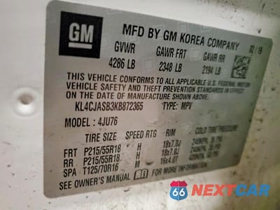 Zdjęcie 14 z 14 samochodu: 2019 BUICK ENCORE PREFERRED VIN:KL4CJASB3KB872365 - miniatura