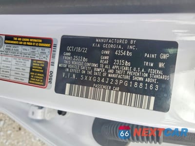 Zdjęcie 12 z 12 samochodu: 2023 KIA K5 EX VIN:5XXG34J23PG188163 - miniatura