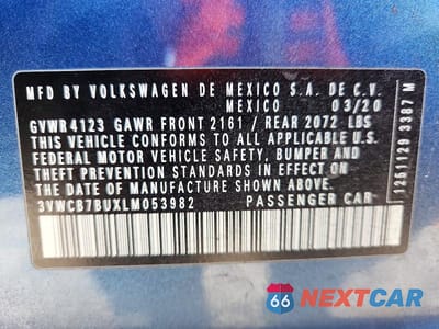 Zdjęcie 13 z 13 samochodu: 2020 VOLKSWAGEN JETTA S VIN:3VWCB7BUXLM053982 - miniatura