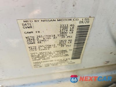 Zdjęcie 12 z 12 samochodu: 2021 NISSAN TITAN SV 4WD 5.6L V8 CREW CAB VIN:1N6AA1ED2MN504235 - miniatura