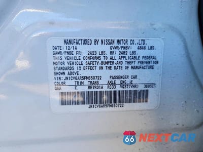 Zdjęcie 12 z 12 samochodu: 2015 INFINITI Q40 VIN:JN1CV6AR5FM650722 - miniatura