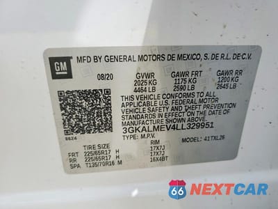 Zdjęcie 13 z 13 samochodu: 2020 GMC TERRAIN SLE VIN:3GKALMEV4LL329951 - miniatura