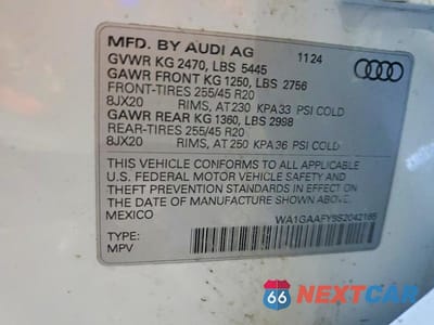 Zdjęcie 13 z 13 samochodu: 2025 AUDI Q5 PREMIUM 45 VIN:WA1GAAFY9S2042165 - miniatura
