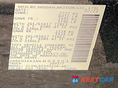 Zdjęcie 12 z 12 samochodu: 2022 NISSAN FRONTIER VIN:1N6ED1EK1NN655351 - miniatura