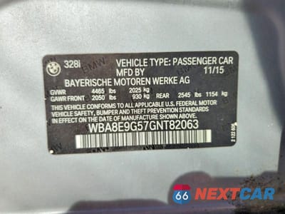 Zdjęcie 13 z 13 samochodu: 2016 BMW 328 I SULEV VIN:WBA8E9G57GNT82063 - miniatura