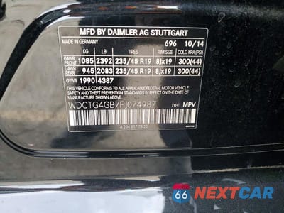 Zdjęcie 14 z 14 samochodu: 2015 MERCEDES-BENZ GLA 250 4MATIC VIN:WDCTG4GB7FJ074987 - miniatura