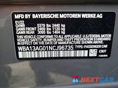 Zdjęcie 12 z 12 samochodu: 2022 BMW 530E VIN:WBA13AG01NCJ96735 - miniatura