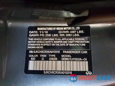 Zdjęcie 13 z 13 samochodu: 2019 INFINITI QX30 ESSENTIAL VIN:SJKCH5CRXKA010316 - miniatura