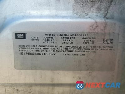 Zdjęcie 12 z 12 samochodu: 2016 CHEVROLET CRUZE LIMITED LT VIN:1G1PE5SB0G7160627 - miniatura