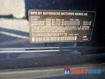 Zdjęcie 13 z 13 samochodu: 2015 BMW X5 SDRIVE35I VIN:5UXKR2C52F0H41519 - miniatura
