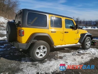 Trzecie zdjęcie samochodu z tyłu: 2019 JEEP WRANGLER UNLIMITED SPORT VIN:1C4HJXDG3KW518863 - miniatura