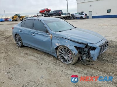 Czwarte zdjęcie samochodu z boku: 2021 INFINITI Q50 RED SPORT 400 VIN:JN1FV7DP8MM850245 - miniatura