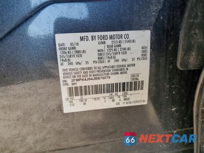 Zdjęcie 13 z 13 samochodu: 2018 FORD EDGE SEL VIN:2FMPK4J94JBB78079 - miniatura