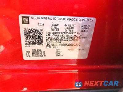 Zdjęcie 13 z 13 samochodu: 2019 CHEVROLET BLAZER 3LT VIN:3GNKBDRS0KS600230 - miniatura