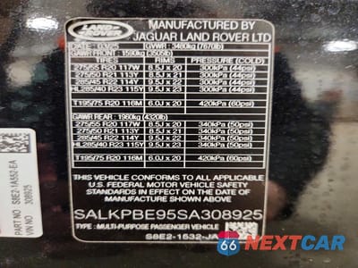 Zdjęcie 13 z 13 samochodu: 2025 LAND ROVER RANGE ROVER SE VIN:SALKPBE95SA308925 - miniatura