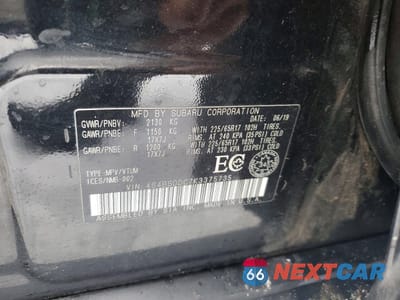 Zdjęcie 13 z 13 samochodu: 2019 SUBARU OUTBACK 2.5I PREMIUM VIN:4S4BSDDC7K3375735 - miniatura