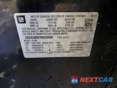 Zdjęcie 13 z 13 samochodu: 2017 GMC TERRAIN SLE VIN:2GKALNEK7H6339588 - miniatura