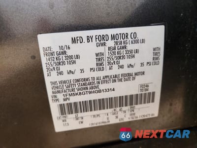 Zdjęcie 14 z 14 samochodu: 2017 FORD EXPLORER SPORT VIN:1FM5K8GT9HGB13314 - miniatura