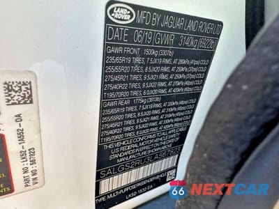 Zdjęcie 10 z 10 samochodu: 2020 LAND ROVER RANGE ROVER HSE VIN:SALGS2RU3LA567823 - miniatura