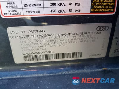 Zdjęcie 12 z 12 samochodu: 2013 AUDI A3 PREMIUM PLUS VIN:WAUMFAFM9DA033835 - miniatura