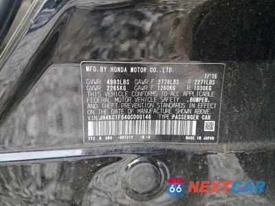 Zdjęcie 12 z 12 samochodu: 2016 ACURA RLX TECH VIN:JH4KC1F54GC000146 - miniatura