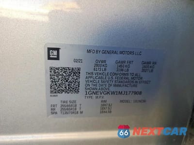Zdjęcie 13 z 13 samochodu: 2021 CHEVROLET TRAVERSE LT VIN:1GNEVGKW1MJ177908 - miniatura