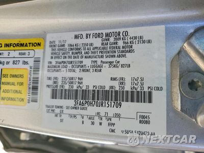 Zdjęcie 12 z 12 samochodu: 2018 FORD FUSION SE VIN:3FA6P0H70JR151709 - miniatura